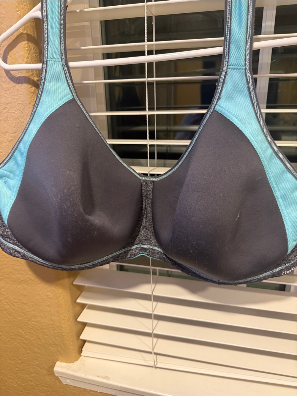 Freya Black and Teal Support Sports Bra
